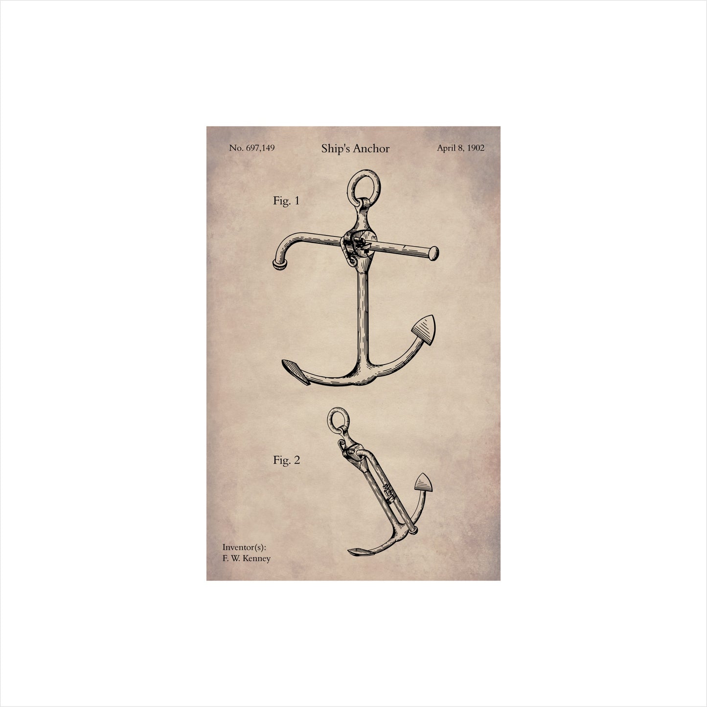 Ship Anchor Patent Art Print